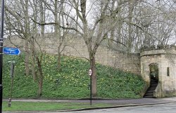 Stairway up to the York City Wall, near the River Ouse