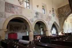 Some of the fine wall paintings in St. Peter's Church, South Newington