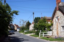 Chalk stone cottages in Uffington Wallpaper