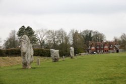 Part of the stone circle and bank at Avebury Wallpaper