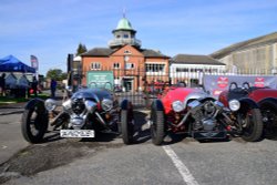 Modern 3-wheelers Lined up at Brooklands Wallpaper