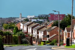 Barnsley Town Hall, Hospital and College Seen From Rotherham Road, Monk Bretton Wallpaper