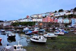 Brixham Harbour as Night Falls Wallpaper