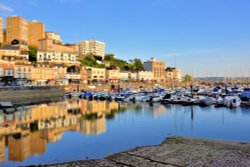 Evening View of Torquay Harbour and Victoria Parade Wallpaper