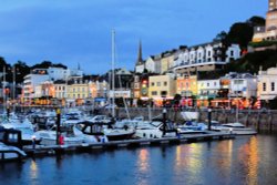 Night View of Torquay Harbour and Victoria Parade Wallpaper