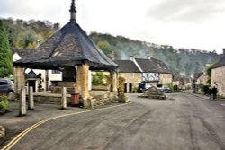 Castle Combe Market Place Viewed from the Castle Inn Wallpaper