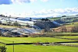 Winter View East from Gordale Lane with Snow-capped Ingleborough in the Distance Wallpaper