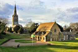 Oakham Castle's Great Hall & All Saints Church Beyond Wallpaper