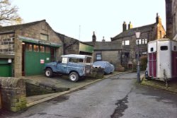 The Heptonstall Village Garage Wallpaper