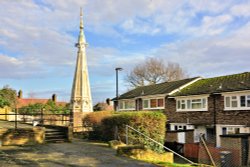 St Antholin's Church Spire on the Round Hill Housing Estate Wallpaper