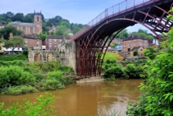 View of the Ironbridge and the Village Named After It Wallpaper