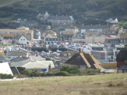 West Bay view from West Cliff Wallpaper