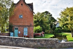 The Dovecote, now the village community shop. Wallpaper