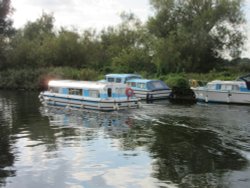 Boating on the River Waveney Norfolk Broads Wallpaper