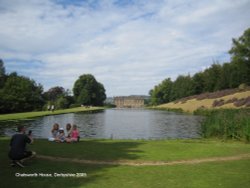 The lake at Chatsworth House Wallpaper