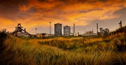 Steel on a Golden Landscape - Redcar Wallpaper