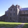 The left facade of Romsey Abbey, Hampshire