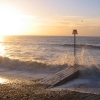 Worthing, East Sussex. Beach at sunrise