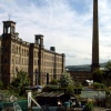 Salt's Mill, Saltaire. Refurbished mills today contain retail outlets and a David Hockney Gallery.