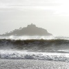 St Michaels Mount, Cornwall, on a windy December day.