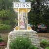 Village sign post in Diss, Norfolk