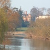 Manor house across the Thames as viewed from Wallingford Bridge.  Wallingford, OXON
