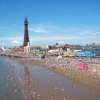 View of Blackpool Beach on 10 July 2005, taken from the top of the big weel on central pier!