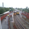 Two passing trains at Accrington staition