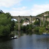 A view of the viaducts which dwarf the river at Knaresborough