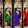 Victorian stained glass windows, St Helen's Church, Abingdon, Oxfordshire.
