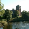 Atcham Church and the river Severn, Atcham, Shropshire