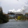 Ex GWR King Class 'King Edward I' at Worcester taken from the Severn Bridge