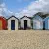 Huts at the beach front. Southwold, Suffolk