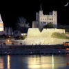 Rochester Castle and Cathedral at night, Kent