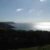 The silver sea on the Cornish coast.
