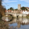 Aylesford medieval bridge over the River Medway in Kent is overlooked by the parish church.