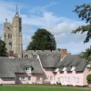 St. Mary's Church and Almshouses on the Green, Cavendish, Suffolk