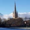 Norwich Cathedral, Norfolk, taken from the riverside