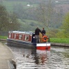 Canal boat entering the aquaduct
