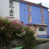 Painted house in Calstock, Cornwall