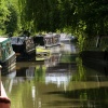 Narrowboats on the Oxford canal at Cropredy, Oxon.