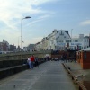 Fishing from the harbour wall, Bridlington