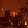 Snowy Castle at night