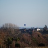 View of hot air balloon from Witley Court