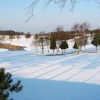 Snow on the 18th at Frodsham Golf Course
