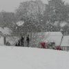 Villagers enjoying the snow