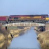 Freight train passing over the Canal bridge at Broomfleet
