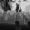 Aldershot Military Cemetery - view up hill of graves