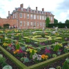 Hanbury Hall with the gardens in full bloom