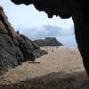View from the caves on the beach